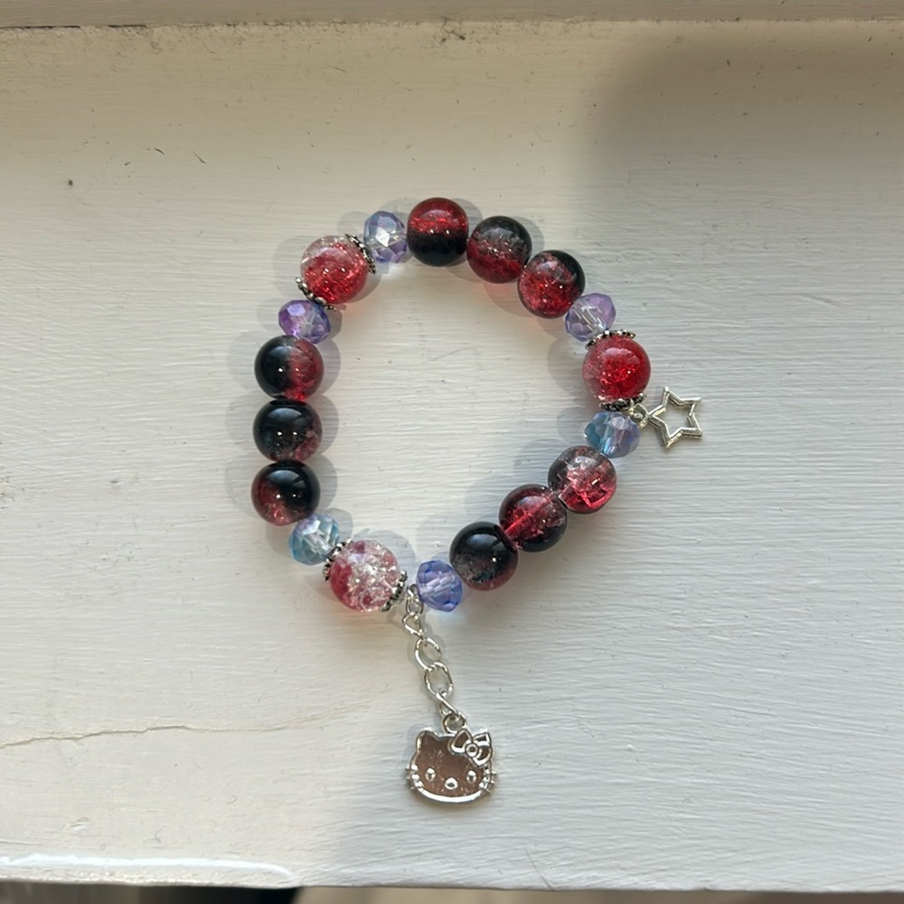 Home made Hello Kitty Spider-Man inspired bracelet